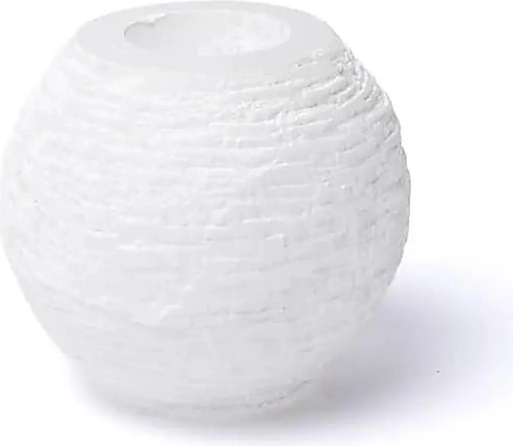 Photophore en Pierre de Sélénite Sculptée - Décoration Maison 10x10 cm