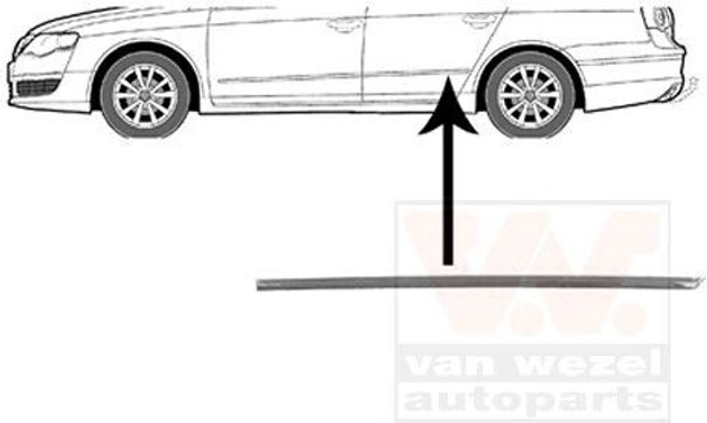 VAN WEZEL Zierleiste für die Tür Hinten Links Leiste für VW Passat Variant (3C5) 5839405