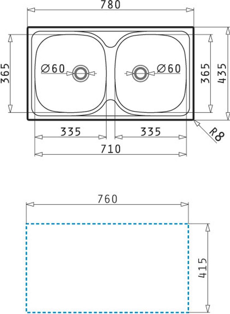 Pyramis Einbauspüle E78 Edelstahl 100125114 Produktbild 7
