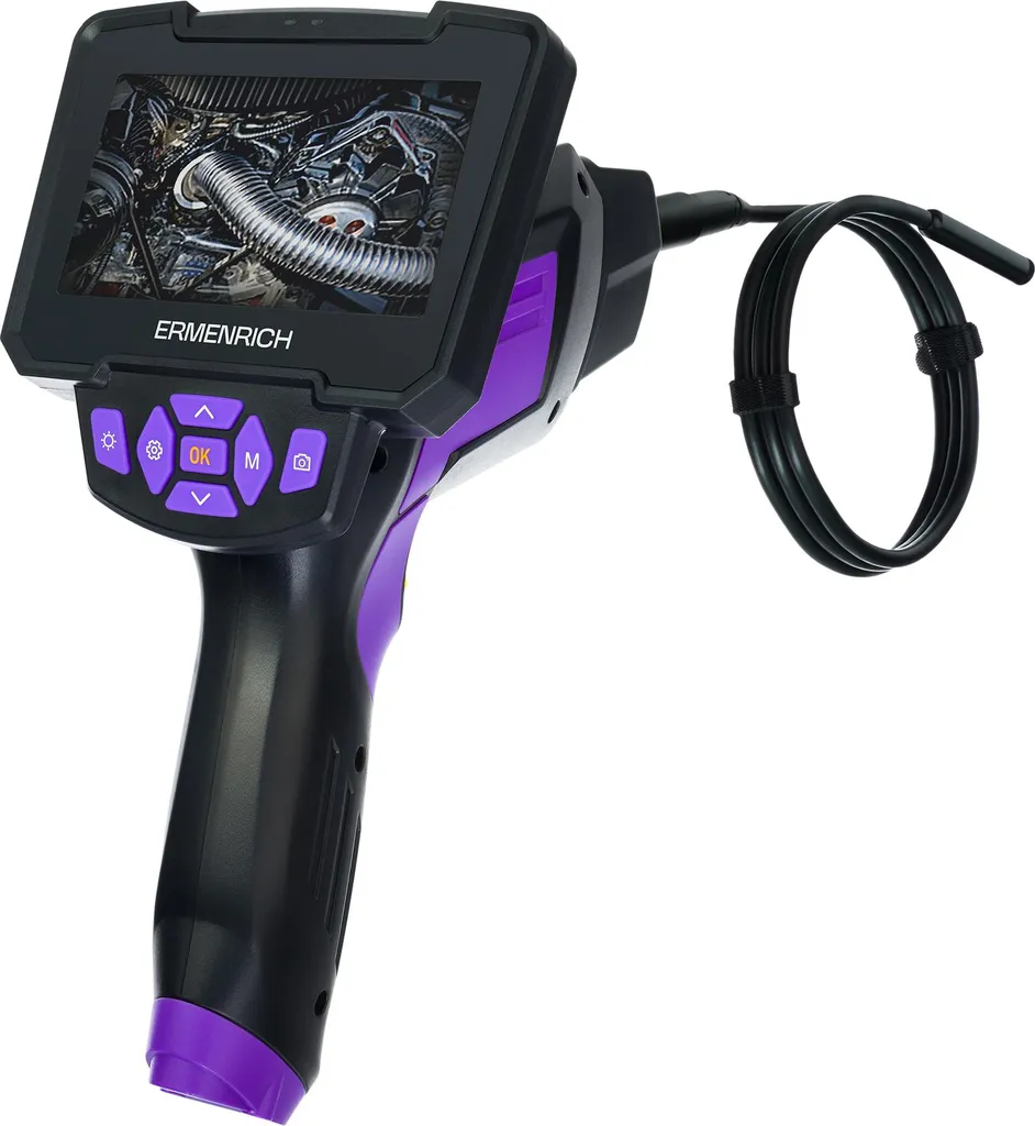 Endoscope industriel violet Ermenrich Seek VE60 avec sonde flexible IP67