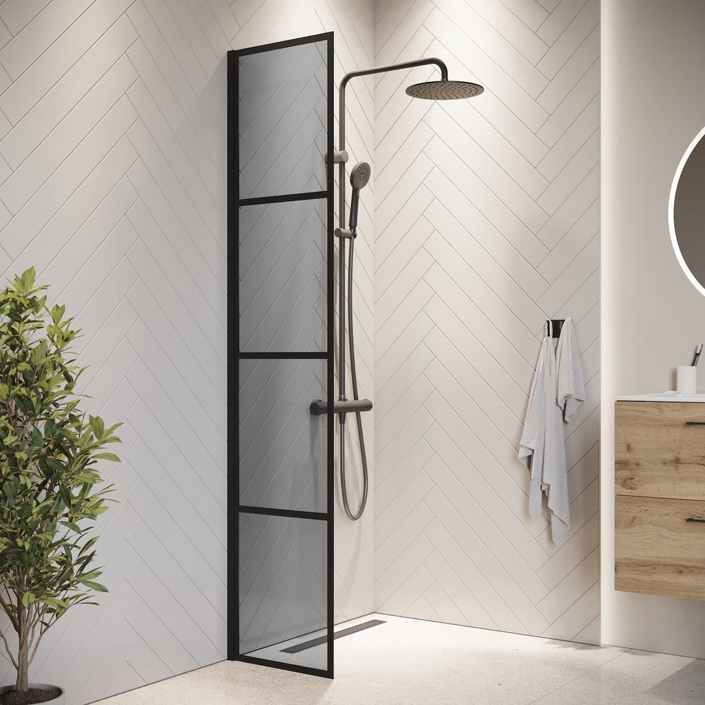Duschwand Essos 40 x 200cm - Grauglass - Glas Produktbild 
