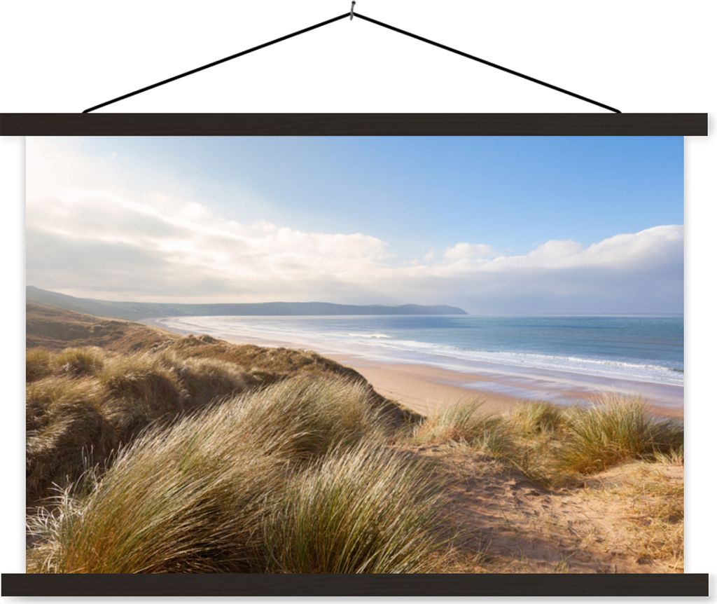 MuchoWow Textilposter Strand - Düne - Natur 120x80 cm mit schwarzem Rahmen - Wanddeko