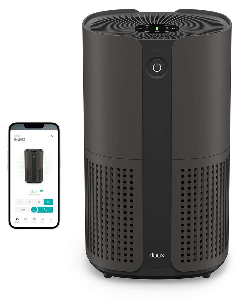 Duux Bright 2 Smart Air Purifier - Luftreiniger allergiker mit 210 CADR, Luftqualitätsanzeige und Ionisator - Reinigt bis zu 99,97% der Verschmutz...