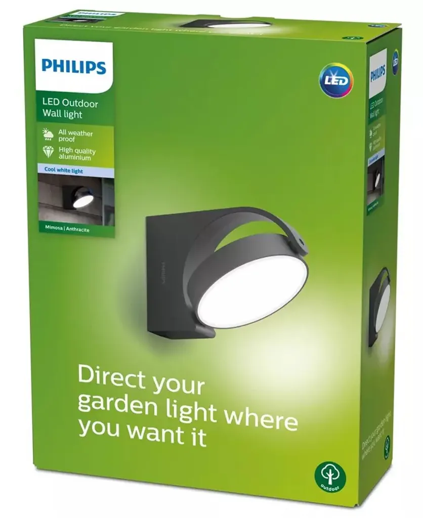 Éclairage de terrasse LED Philips Mimosa Anthracite IP44 7W pour Façade Maison - 3