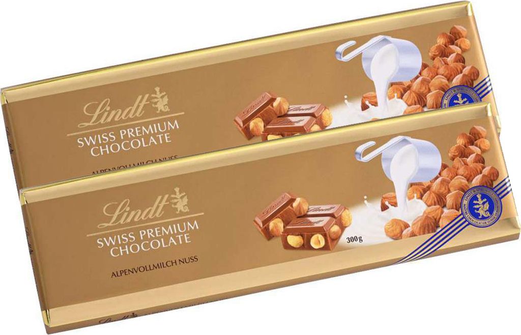 Czekolada mleczna Lindt Alpine z orzechami laskowymi 300g Zdjęcie produktu 1