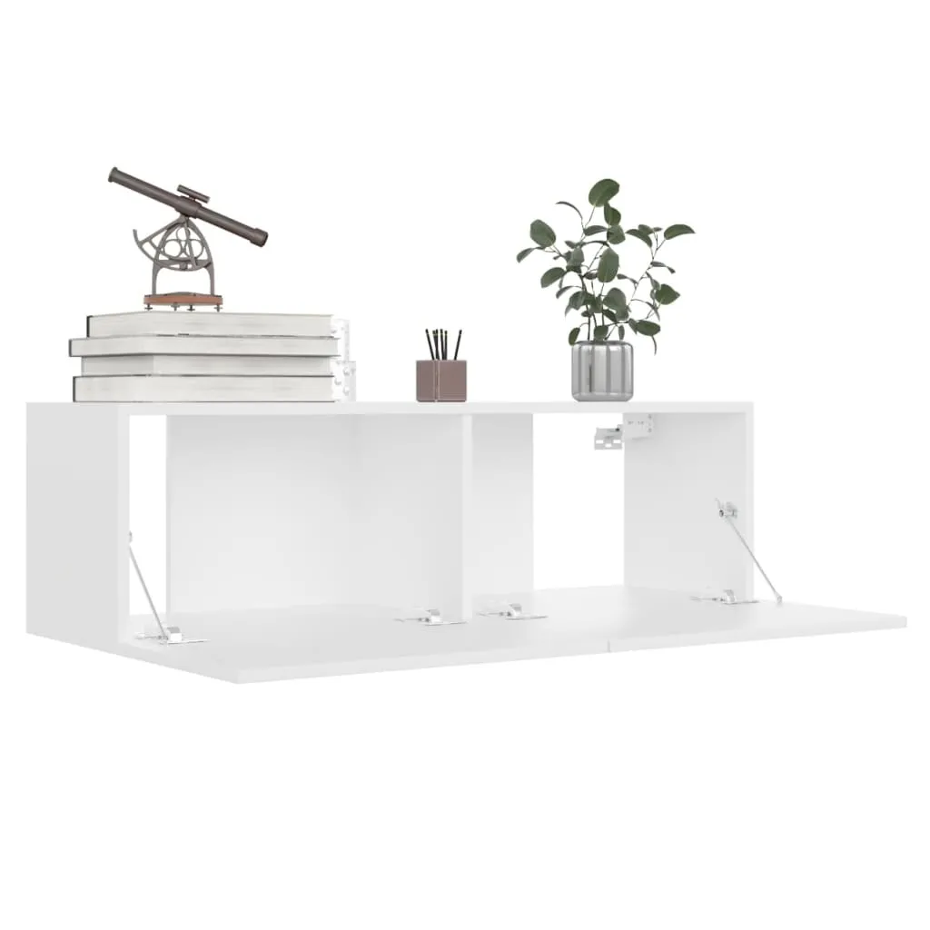 Ensemble meuble TV blanc 8 éléments en bois composite modulable - 4