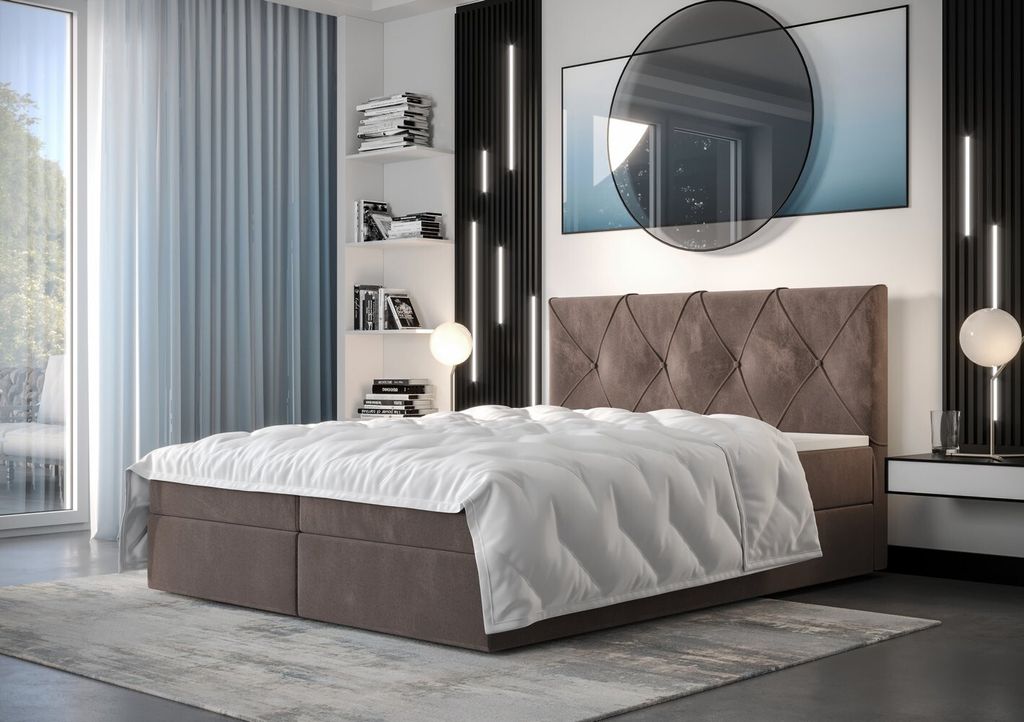 Hotelbett LILIEN – 140x200, dunkelbraun