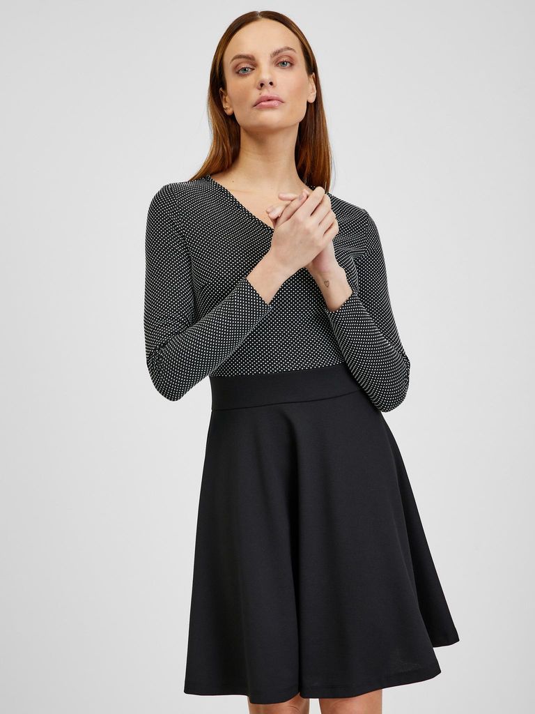 Orsay Schwarzes gemustertes Damenkleid 413034-660000__M