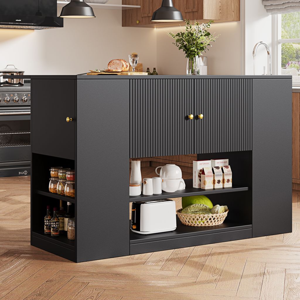 STILVORA Küchenwagen mit arbeitsplatte,Buffetschrank & Kücheninsel freistehend mit Schubladen, Küchenschrank Sideboard für Küche & Esszimmer, ...