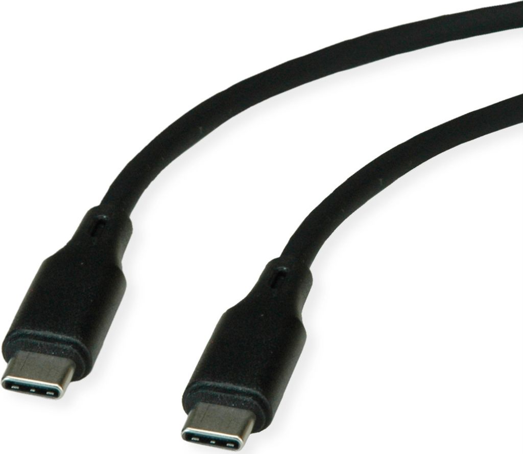 ROLINE USB 2.0 Kabel, Typ C-C, ST/ST, Silikon, 60W, schwarz, 1 m