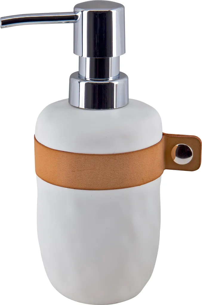 Dispenser Sapone Spirella Lio Bianco | Accessorio Bagno in Poliresina