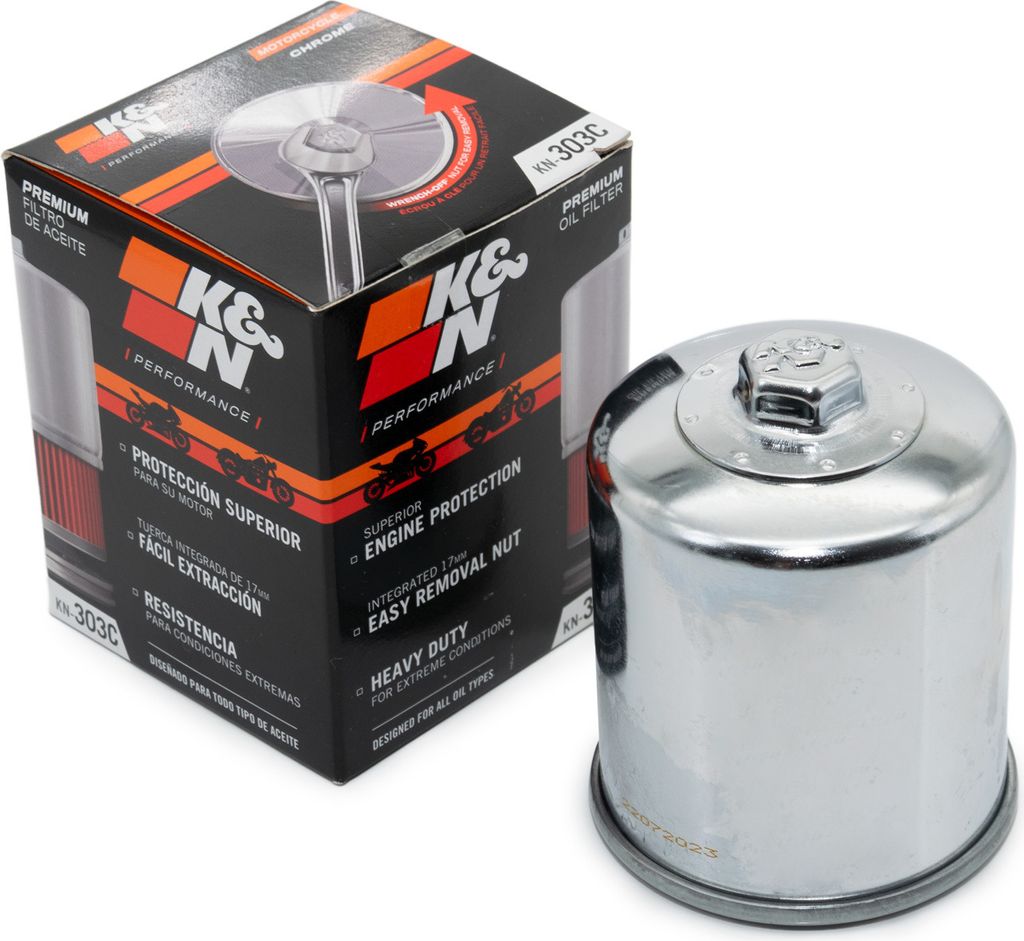 K&N Ölfilter Performance Patrone KN-303C chrom M20x1,5 Ø66mm