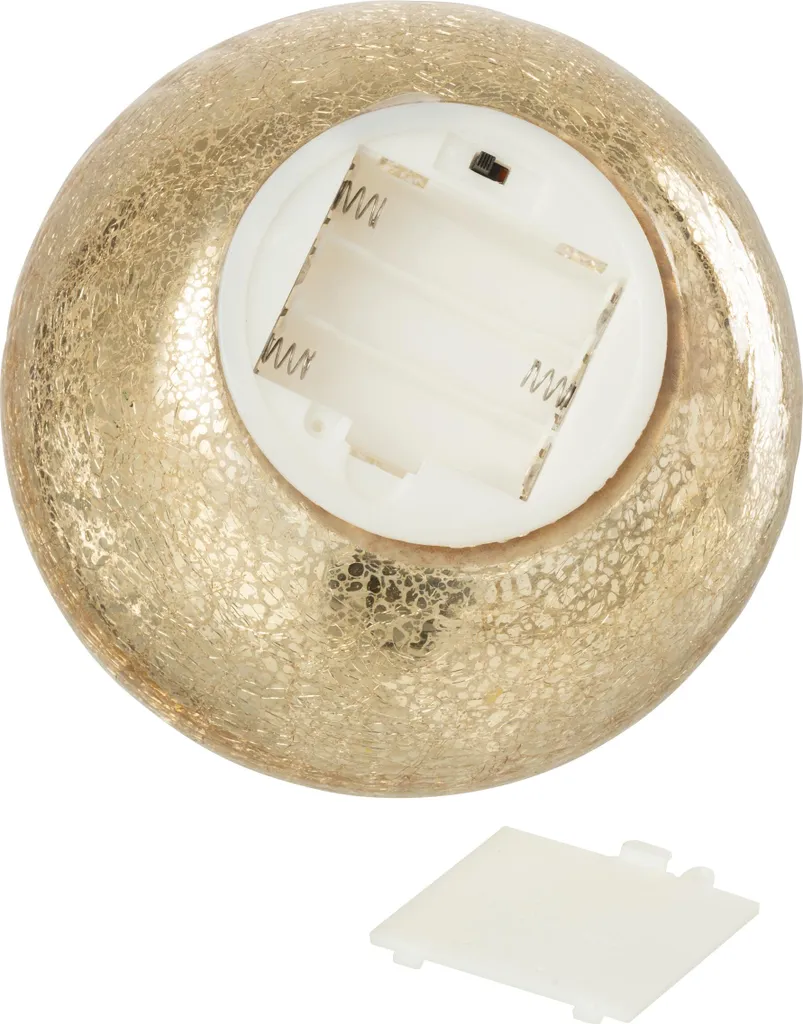 Boule lumineuse LED dorée J-Line - Créez une table de Noël magique - 2