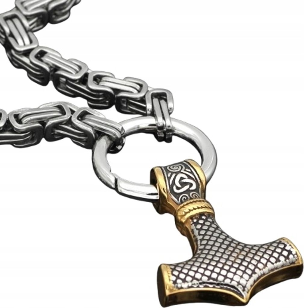 Thors Hammer Herrenkette, dickes Silber 303 Produktbild 