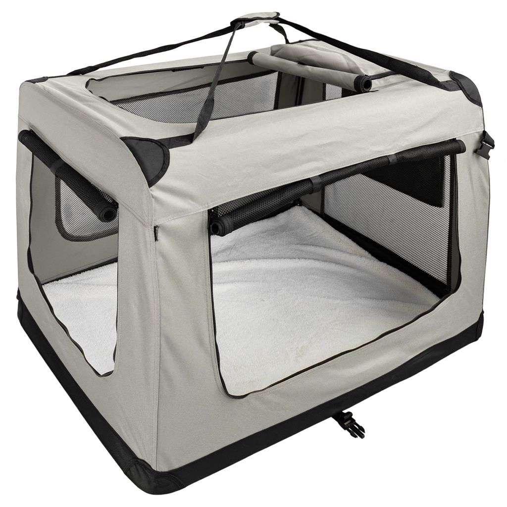 Faltbare Hundebox Transporttasche Transportbox Auto Katze Hunde Kaninchen Beige Cream Große Kleine Box Bag Klein Tasche Transport 7 Größen S - X...