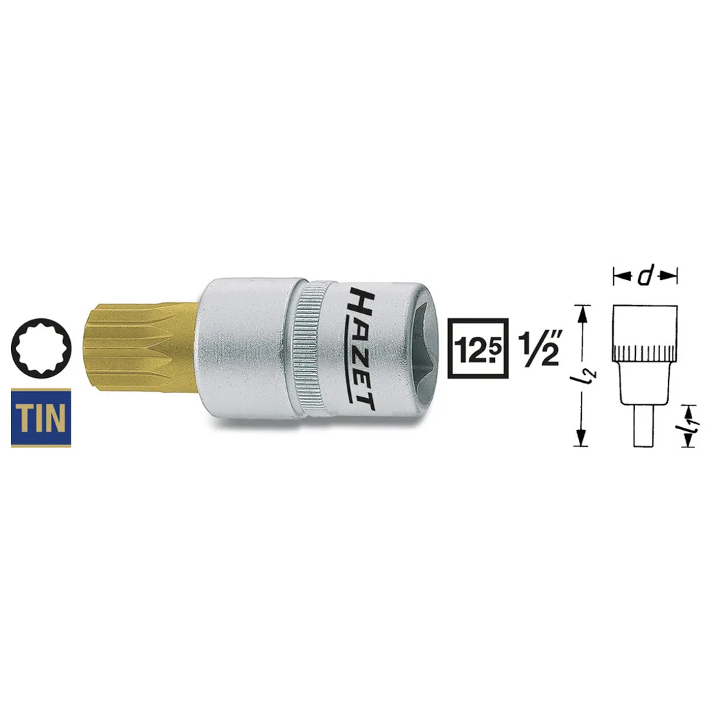 Inserto XZN M12 Hazet 990-12 per Volkswagen, Audi, Porsche - 1/2"