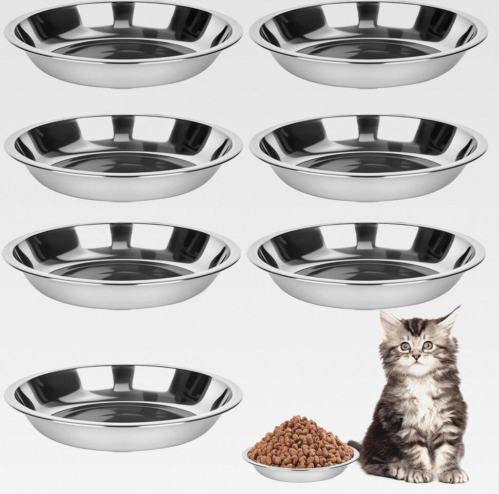 8 Stück Katzennäpfe Edelstahl, 15 cm futternapf Katze für Katzen mit Breiten Schnurrhaaren Futterschale Trinknapf Katze Napf Fressnapf Hundenapf...