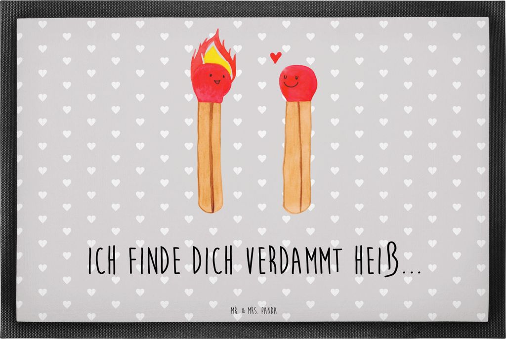 Mr. & Mrs. Panda fußmatte Streichhölzer 40 x 60 cm - Grau Pastell - Geschenk, Fußabtreter, Schmutzfangteppich, Liebesbeweis, Freundin, Schmutzfa...