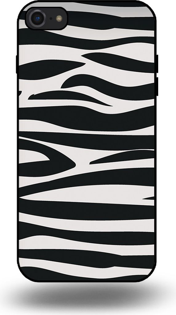 Smartphonica Handyhülle passend für iPhone SE(2020-2022) mit Zebradruck - TPU-Hülle mit Zebradruck-Design - Schwarz Weiß