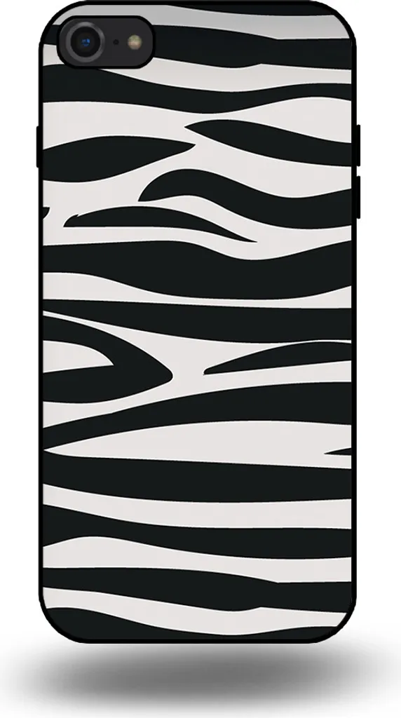 Cover iPhone SE Zebrata Smartphonica | Accessorio Moda Bianco e Nero TPU