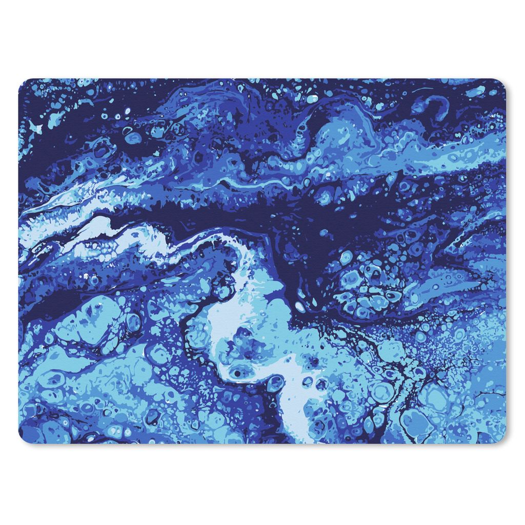 MuchoWow Mauspad Mousepad Marmor - Blau - Aquarell 40x30 cm - Mousepads - Maus Mat - Pad - Mausunterlage - Anti Rutsch