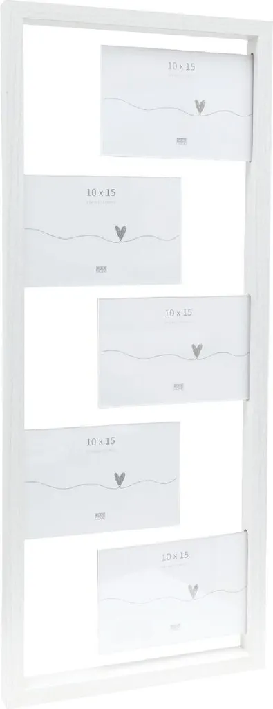Cadre Photo Multiple Blanc 5 Vues 10x15 cm avec Verre Haute Qualité