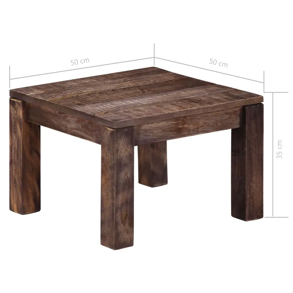 Table basse carrée en bois massif de manguier pour salon moderne - 6