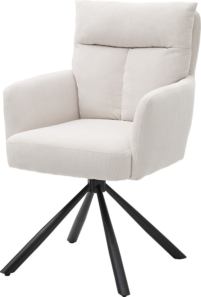 Esszimmerstuhl Cord Hellbeige 2er-Set Produktbild 