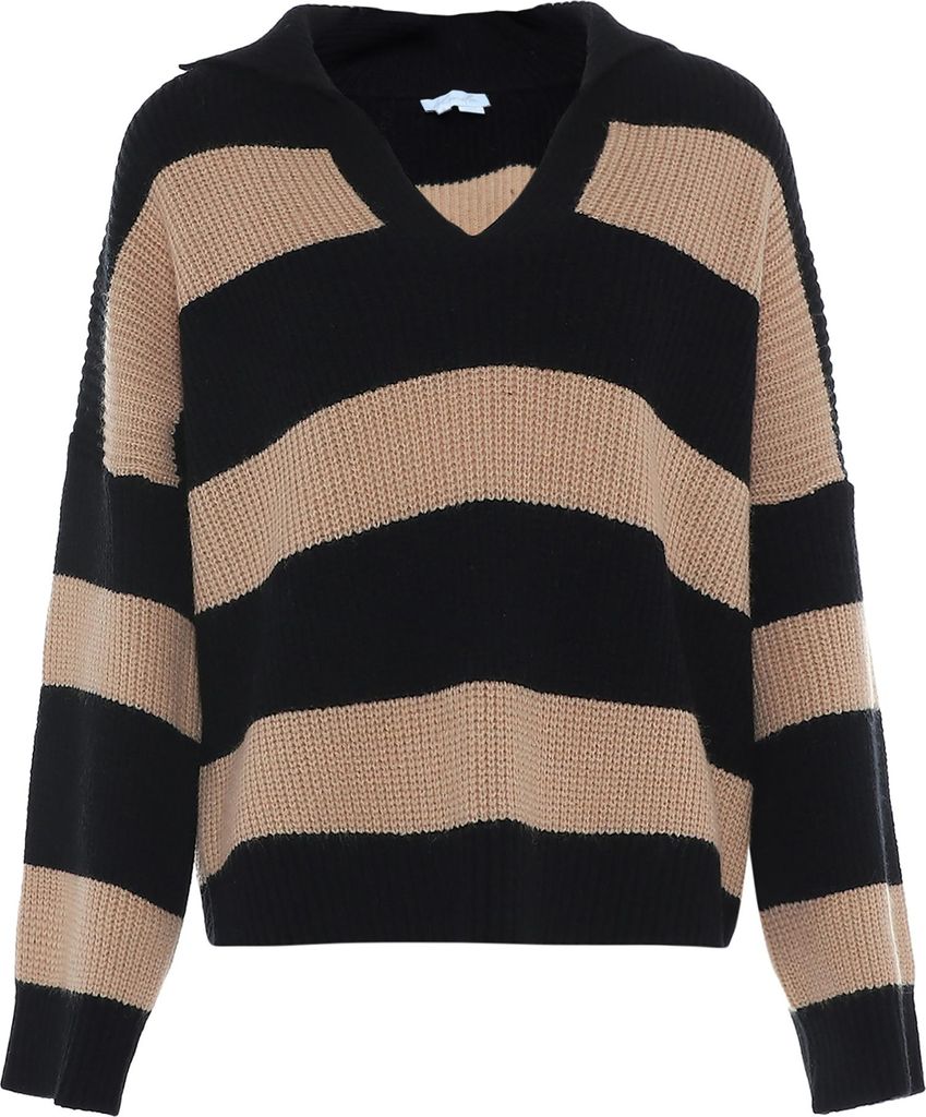 blonda damen pullover - schwarz beige, XL/XXL