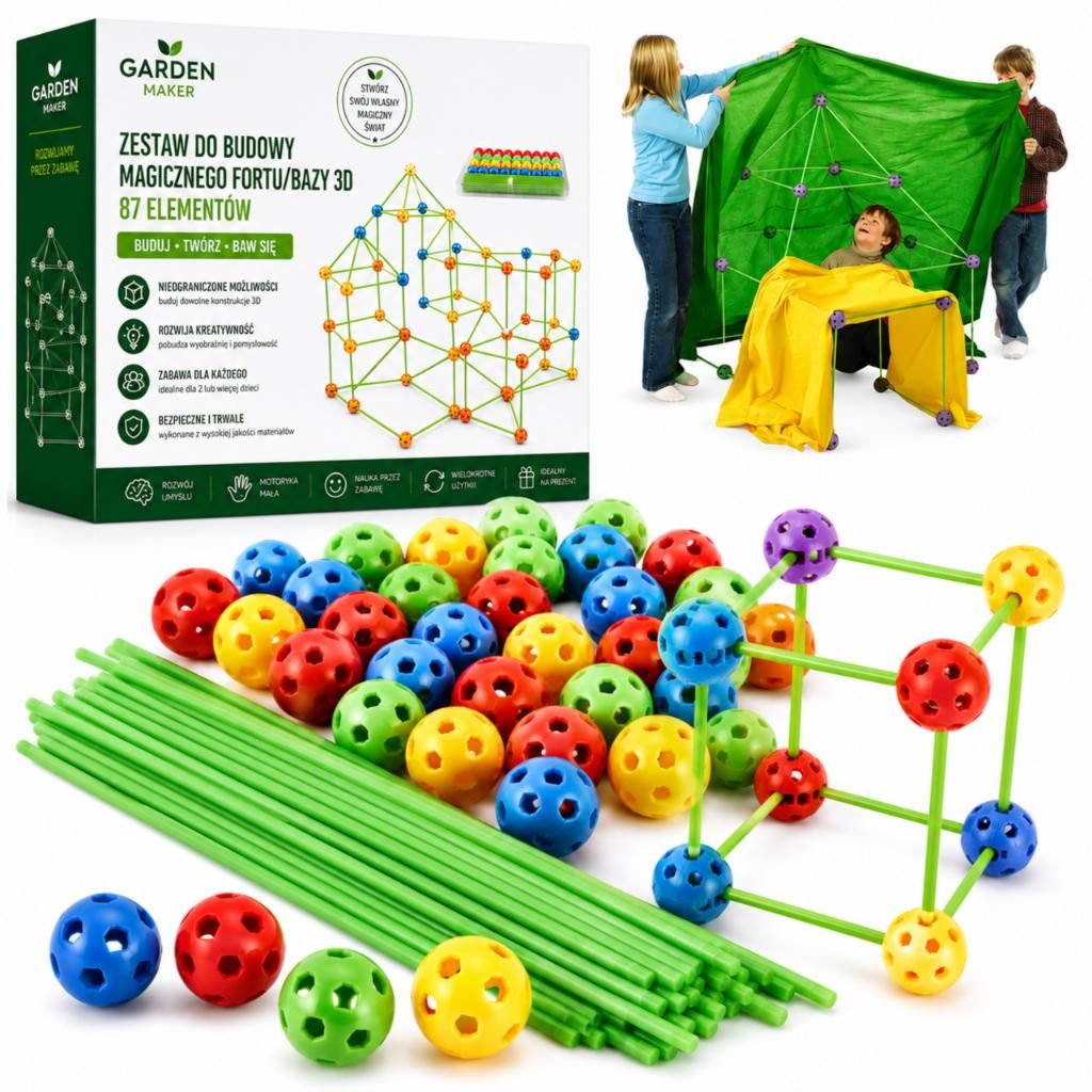 Set Da Costruzione Per Bambini 87 Pezzi Per Creare Forti Immagine del prodotto 