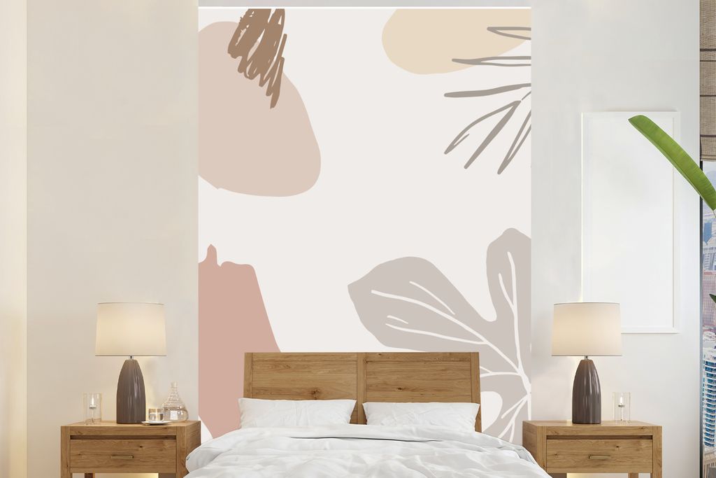 MuchoWow Fototapete für Wohnzimmer oder Schlafzimmer Wandtapete Vinyl Motivtapete Sommer - Beize - Farbe - 170x260 cm - Wohnzimmertapete