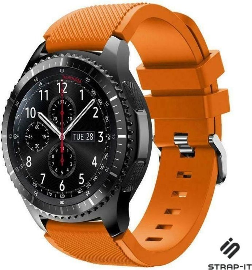 Strap-it Silikon-Smartwatch-Armband – passend für Samsung Galaxy Watch 1 (46 mm) / Galaxy Watch 3 (45 mm) / Gear S3 Classic & Frontier – Orange