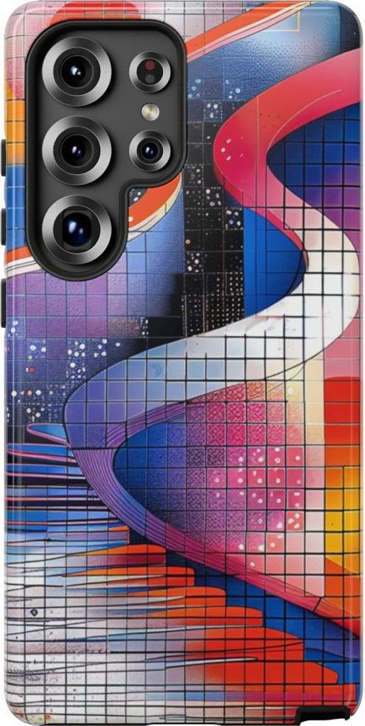 Farbenfrohes abstraktes Geometrie-Design – Hülle Kompatibel mit Samsung Galaxy S25 Ultra