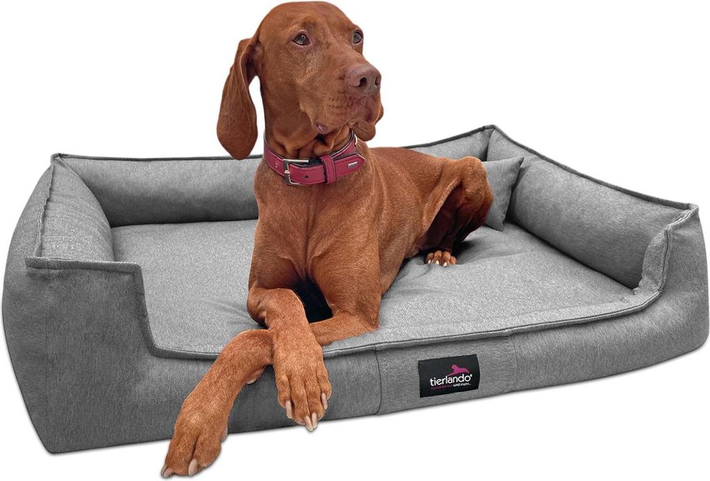tierlando Orthopädisches Hundebett GUSTAV SCANDI CHIC Große Hunde XL Hundesofa - Größe: 130x100cm | Farbe: 06 Grau