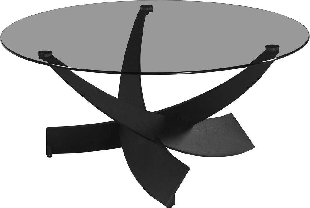 Couchtisch >Taniri< in grau, schwarz, Glas, Metall - 42x90cm (HxD)