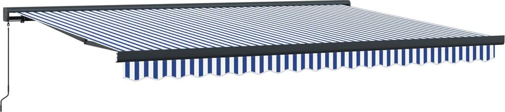 "WINTER SALE" Einziehbare Markise Blau und Weiß 400 x 300 cm - Markisen NEU1645314