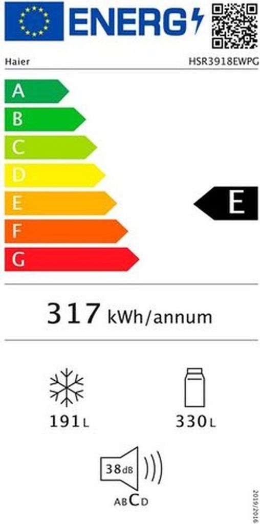Haier SBS 90 Series 3 HSR3918EWPG Chladicí kombinovaný Obrázek produktu 13