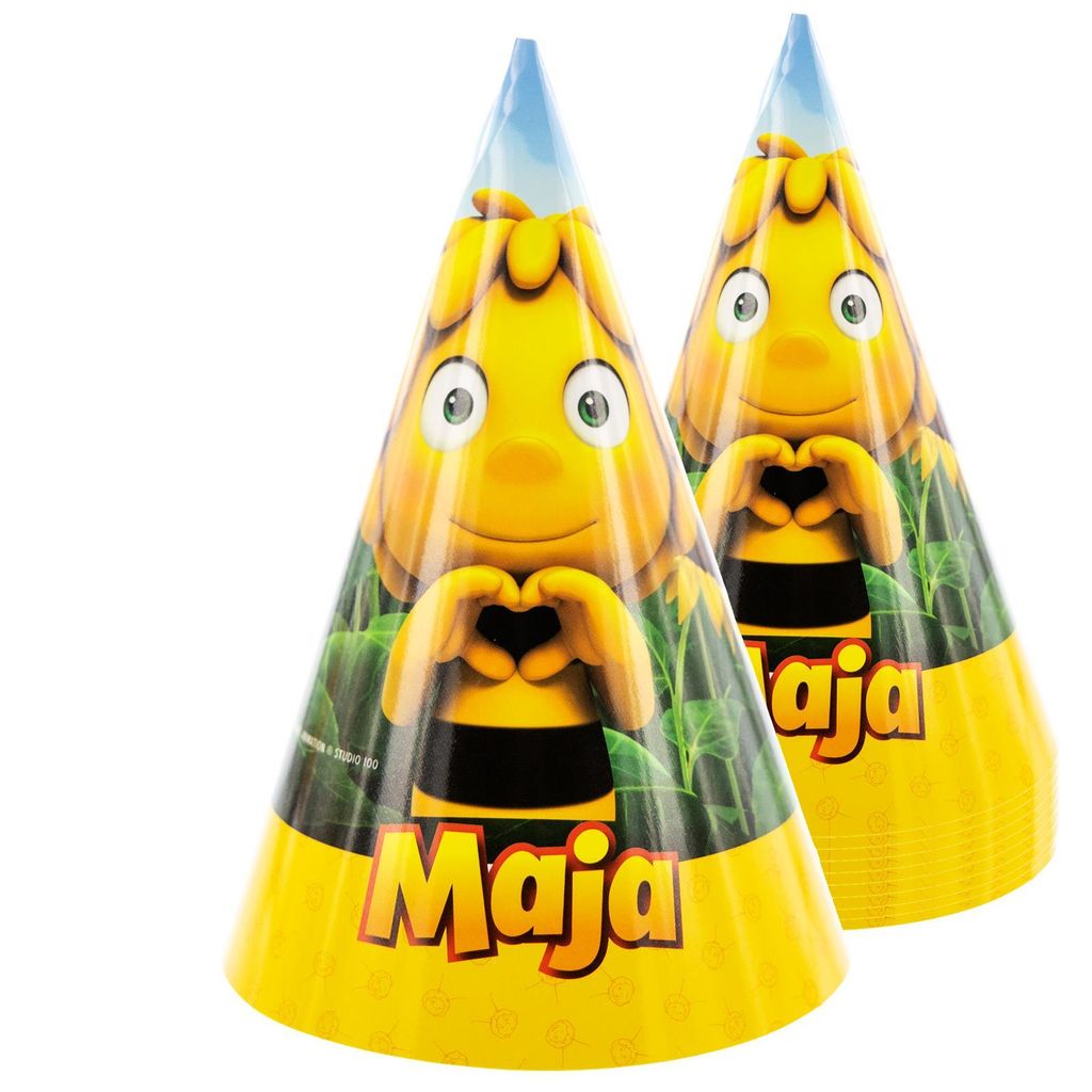 Partyhüte "Biene Maja" 10 Stück Kindergeburtstag oder Mottoparty Maja und Willi