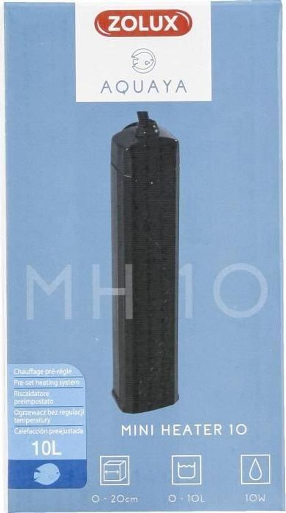 Aquarium Heizung Zolux Préréglé, 10W, 0-10L, 25°C Temperatur, Stoßfest