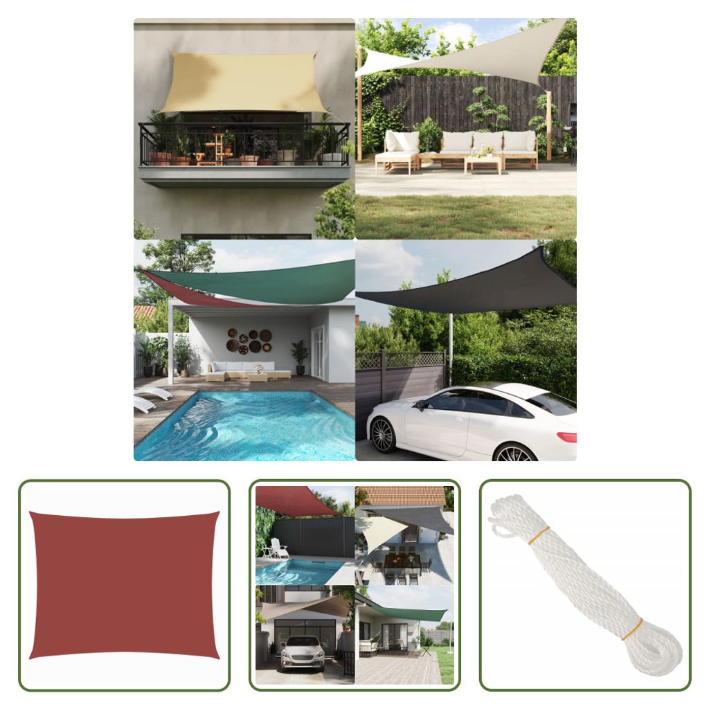 The Living Store Sonnensegel Oxford-Gewebe Rechteckig 2,5x4,5 m Terracotta