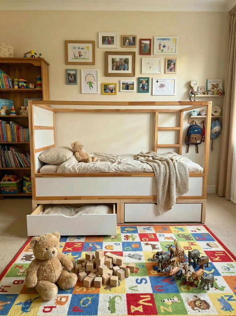 Podest mit 2 Schubladen fr das Bett IKEA KURA, NestUp