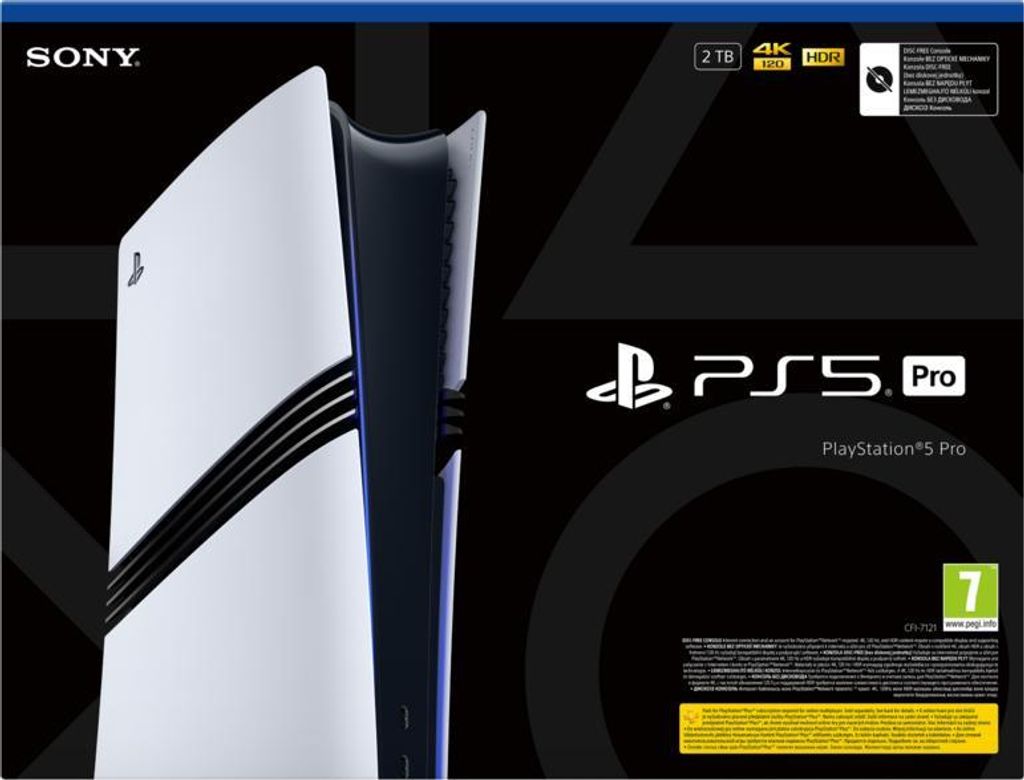 Sony PlayStation 5 Pro, PlayStation 5 Pro, Čierna, Biela, Obrázok produktu 