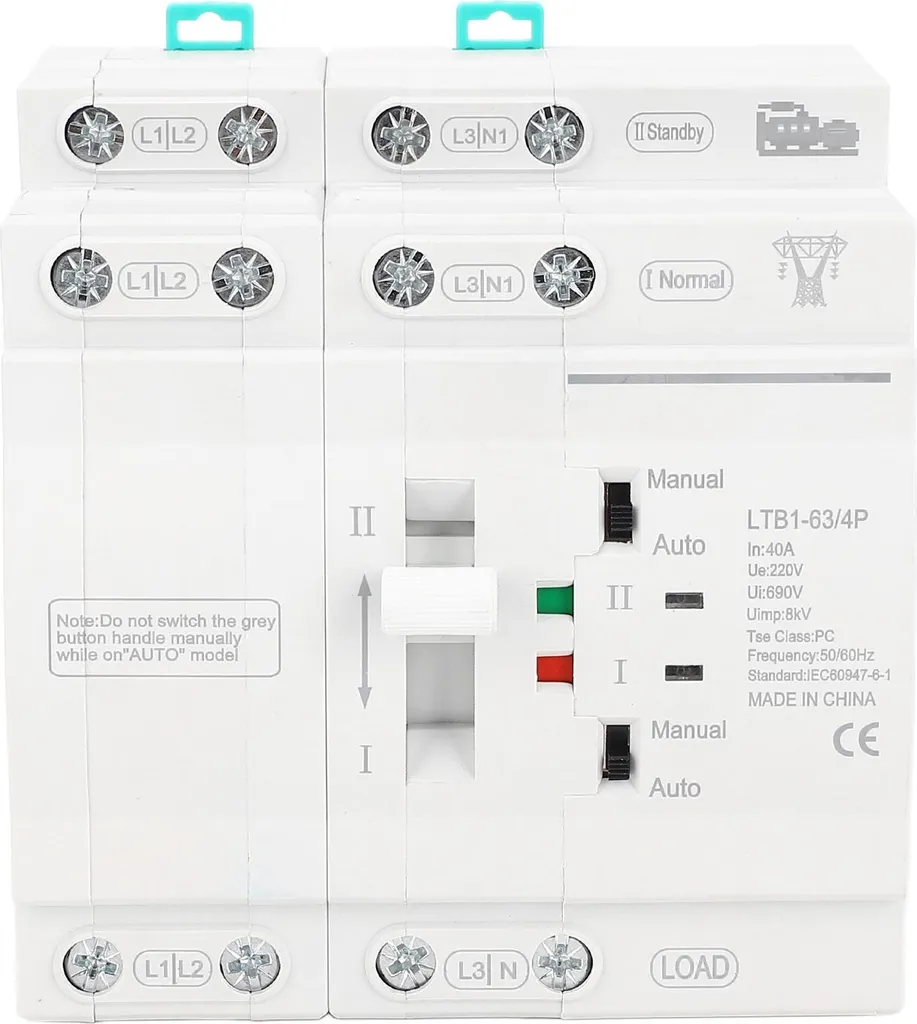 Inverseur de Source Automatique 40A pour Rail DIN - Double Puissance