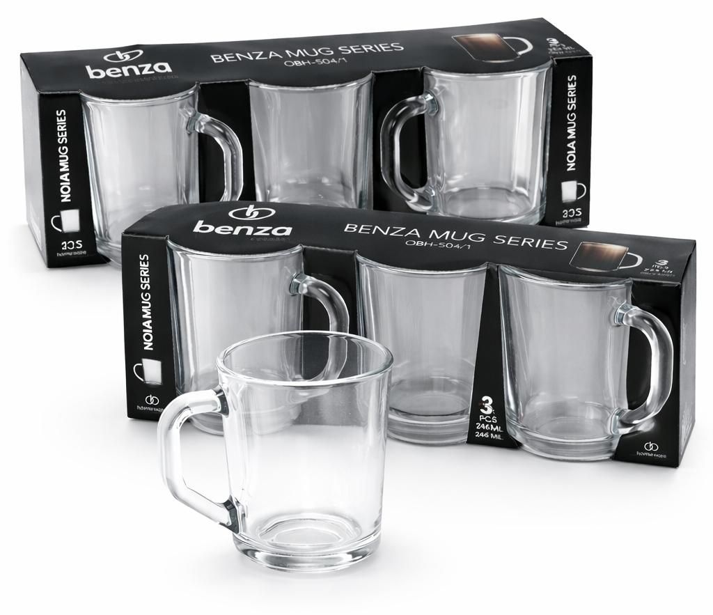 Theeglazen Set 6 Stuks 246 ml – Koffieglazen met Oor – Productafbeelding 