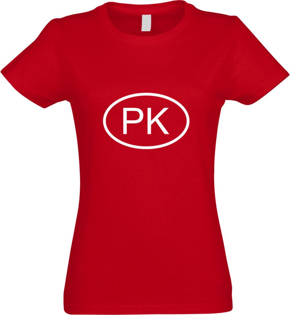 Kiwistar - T-Shirt tailliert - Damen - rot - Pakistan PK - mit Motiv Bedruckt - Funshirt Design - Sport - Freizeit - Damen - XL
