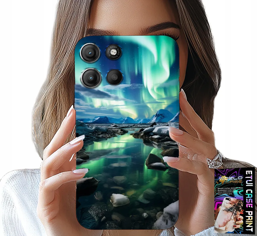 Custodia Motorola Moto G15 Alaska Aurora Boreale Stawik + Vetro Temperato