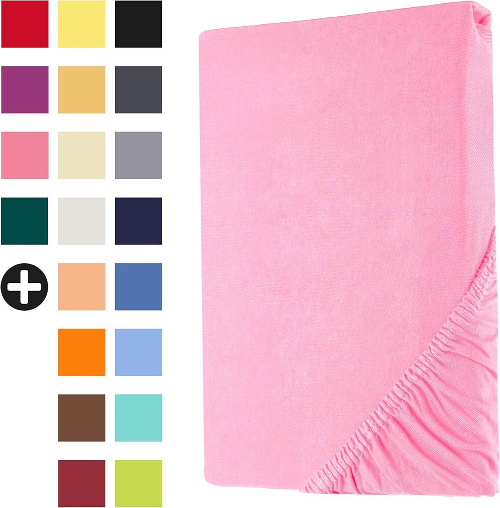 Jersey Spannbettlaken 100% Baumwolle 140 x 200 Spannbetttuch Laken Bettlaken Altrosa