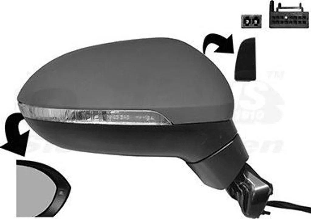 Miroir de rétroviseur extérieur HAGUS 5742828 VAN Wezel complet droit