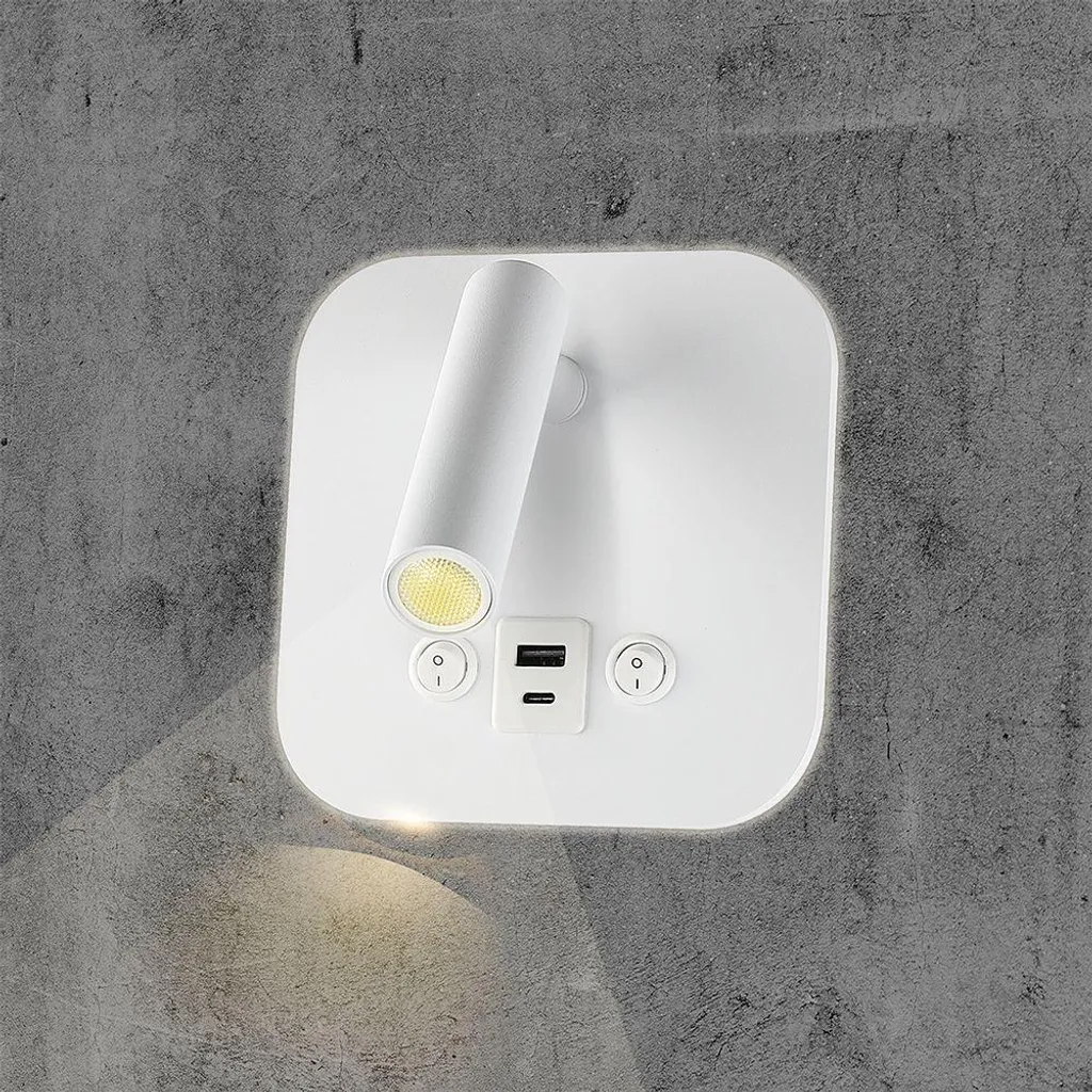Applique LED 8W blanche orientable avec chargeur rapide USB et PD - 2