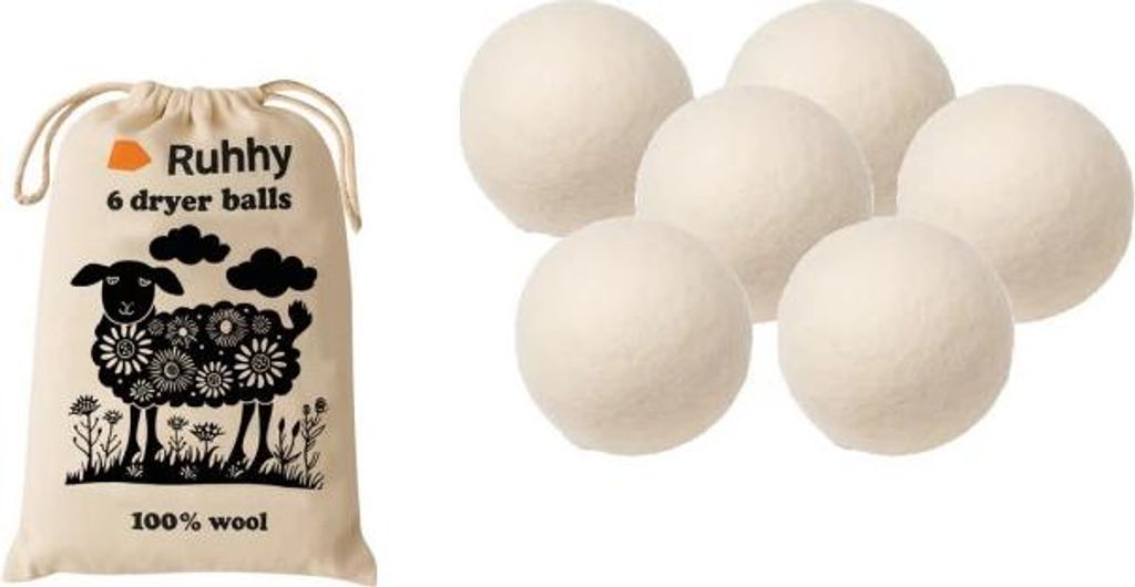 Ruhhy 25704 Gomitoli di lana per asciugatrice 6 pz Immagine del prodotto 